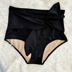 Kortni Jeane Black Bow High Waist Bikini Bottom